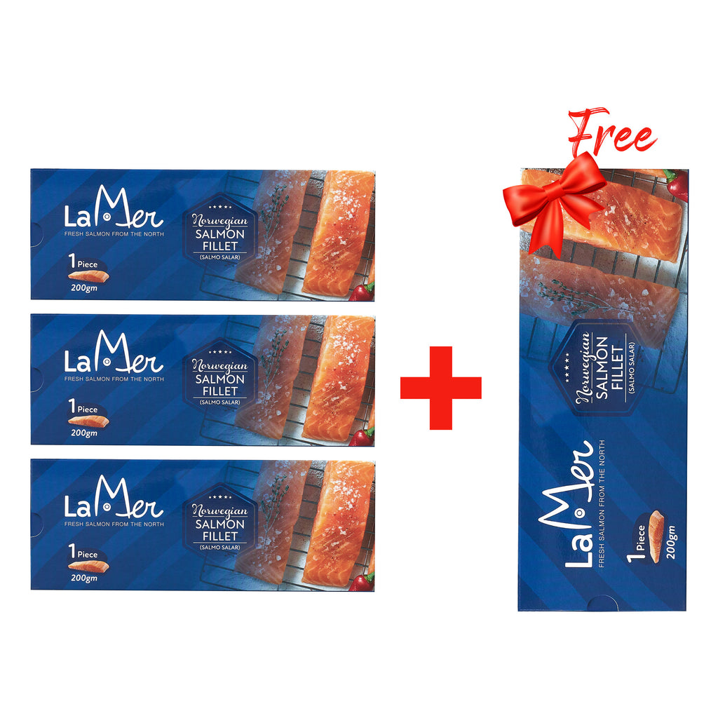 3 Salmon Fillet 200 g +One Salmon Fillet 200 g  Free