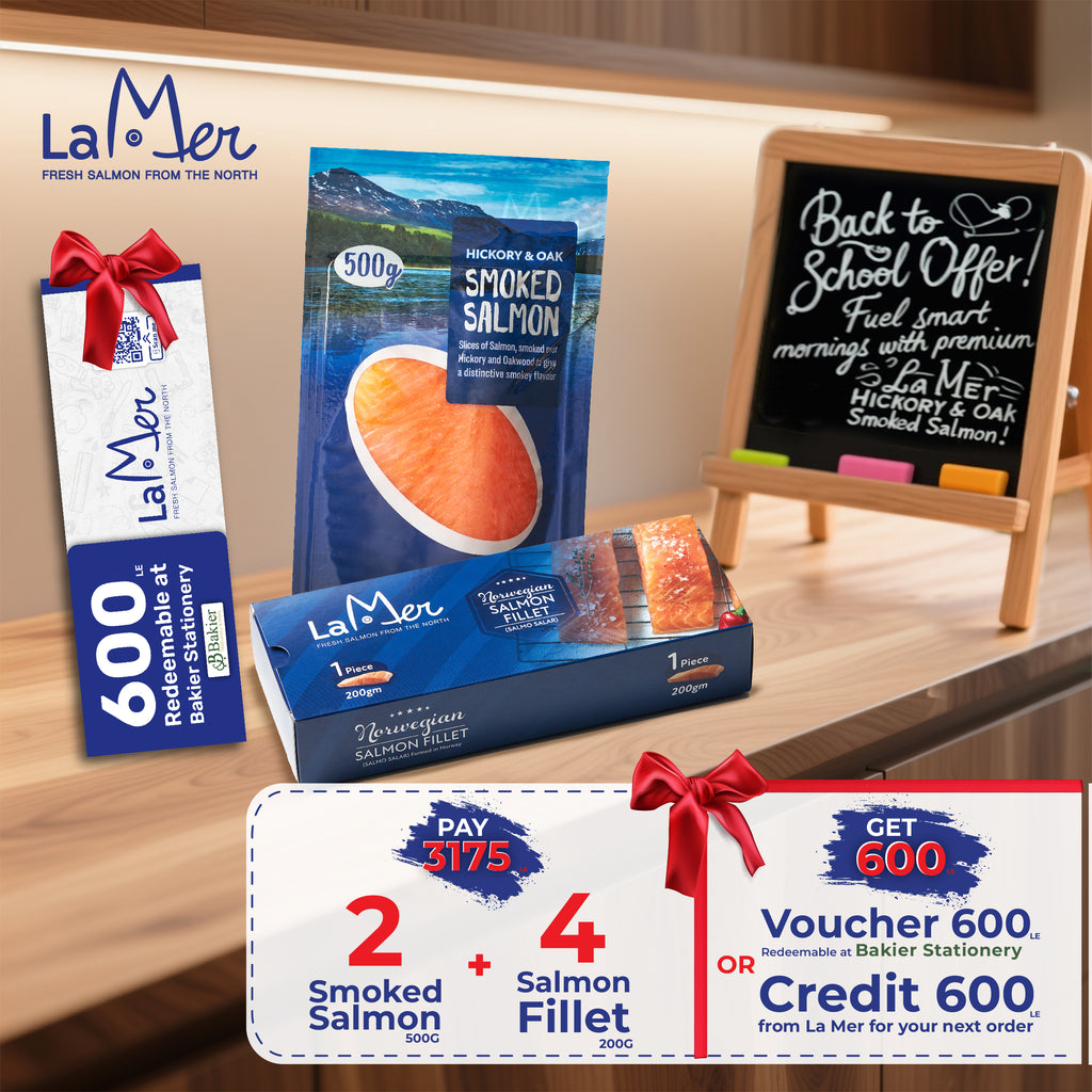 2x smoked salmon 500g + 4x salmon fillet 200g + Free Gift