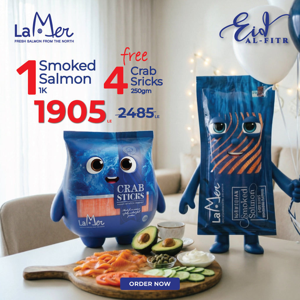 Buy 1 X Smoked salmon 1K Get free 4× packs Crab sticks 250G