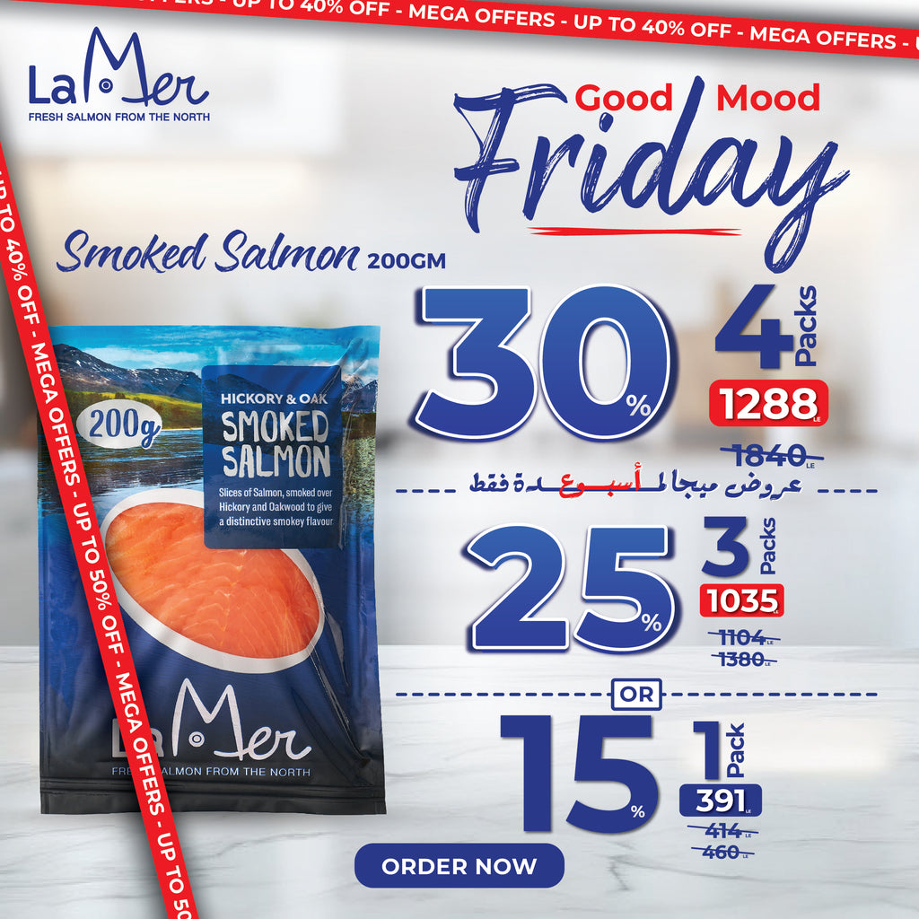 4× Packs smoked salmon 200G with 30%off
